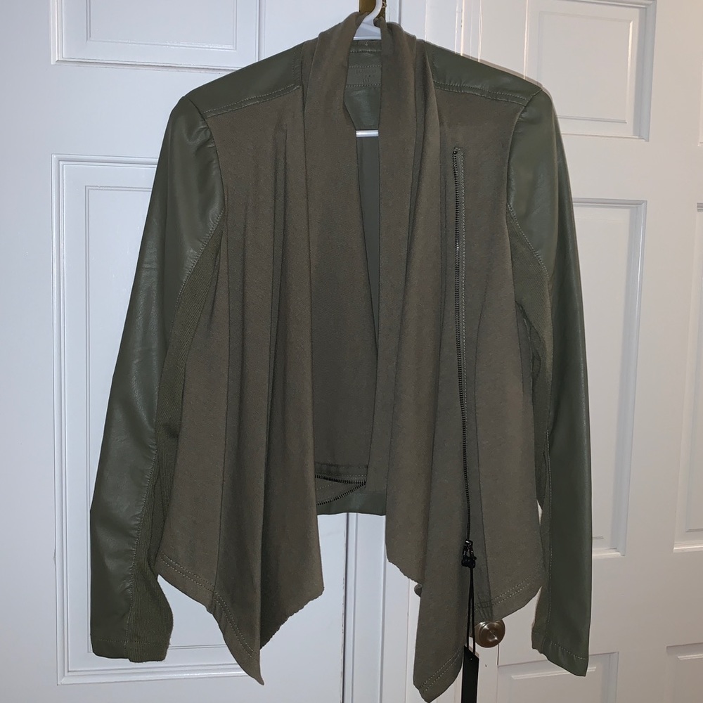 Blank NYC drape front leather jacket NWT